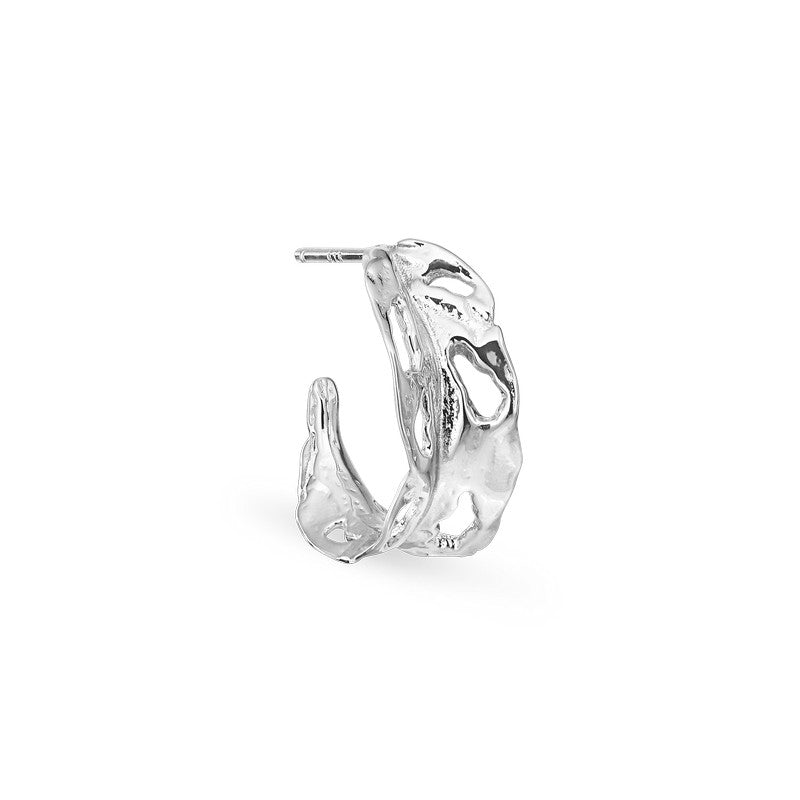 Jane Kønig Leaf Hoop ørering i sølv 2 cm